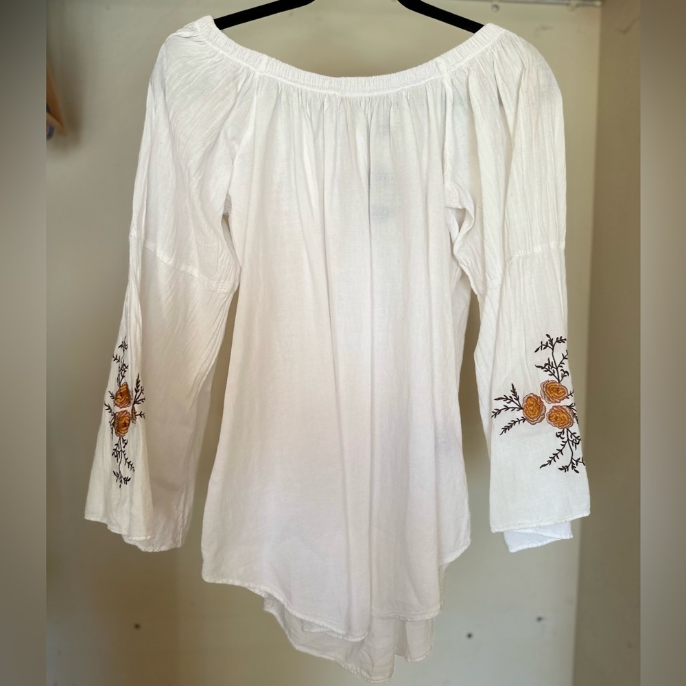 White Embroidered Off-the-Shoulder Top